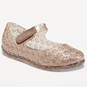 Source Unknown Brown/ pink Glitter Dress Shoes mini Melissa style #201